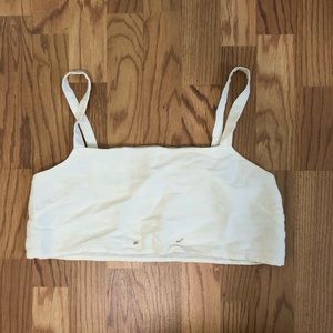 First Rite Linen Blend Crop Top